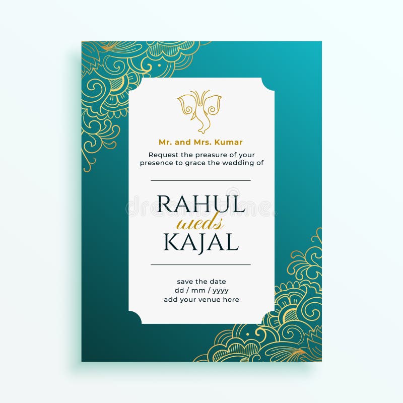 Personalized Indian Wedding Event Card Template Save the Date Stock Personalized Indian Wedding Event Card Template Save the Date Stock