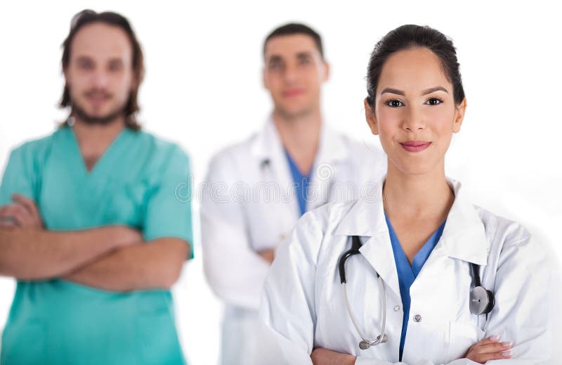 Personas médicas de doctores y de la enfermera del varón imágenes de archivo libres de regalías Personas médicas de doctores y de la enfermera del varón imágenes de archivo libres de regalías