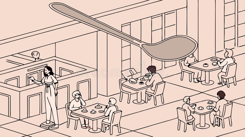 Persone che cenano al bar raffigurano la scena sociale e lo stile di vita urbano Vettore Generative AI illustrazione vettoriale