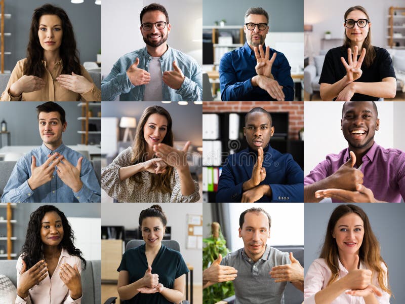 Persone che imparano un linguaggio dei segni sordi