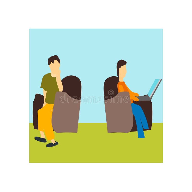 Personen die en vector vector geïsoleerd teken en symbool zitten werken aan witte achtergrond, Personen die en vectorembleem zitt vector illustratie Personen die en vector vector geïsoleerd teken en symbool zitten werken aan witte achtergrond, Personen die en vectorembleem zitt vector illustratie