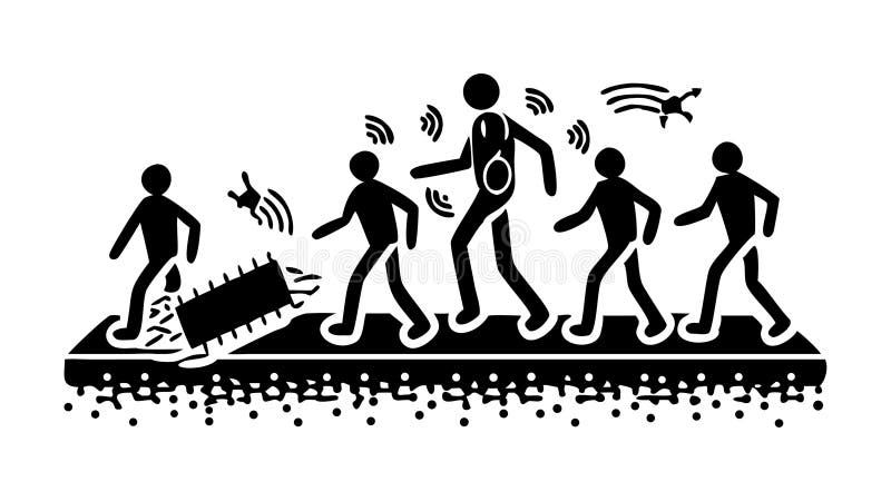 Personer som flyr från katastrof-vektorns nödevakuering Krishantering, vektorkonstruktion för allmän säkerhet Generativ AI royaltyfri illustrationer