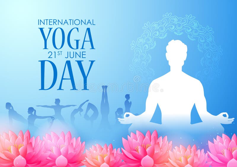 Personer som gör asana och meditationer för den internationella yoga-dagen den 21:a gången