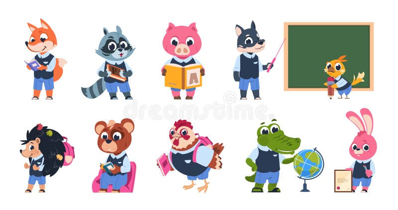 School Kids Cartoon Children With Books And School Supplies Happy Cute Boys And Girls Pupils Characters Vector Study Illustration De Vecteur Illustration Du Acclamation Gosses