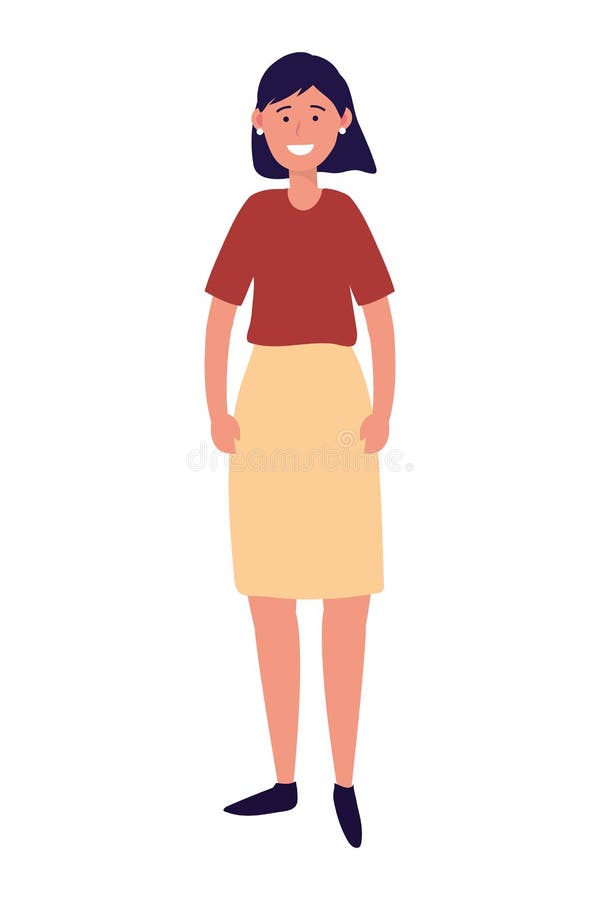 Personnage de dessin animé d'avatar de femme illustration stock Personnage de dessin animé d'avatar de femme illustration stock