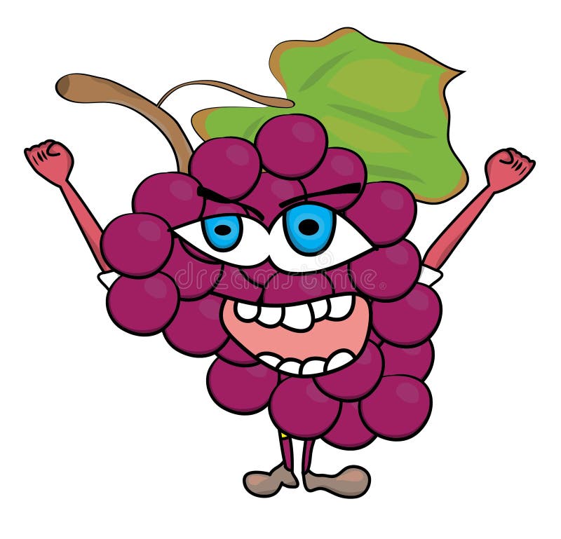 Personnage De Dessin Animé De Raisins Illustration Stock Illustration