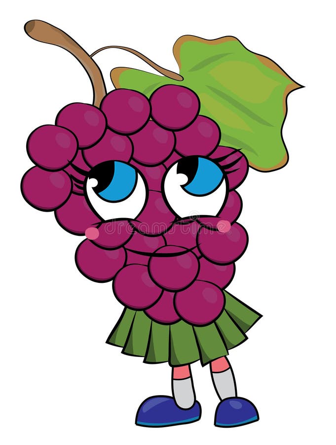 Personnage De Dessin Animé De Raisins Illustration Stock Illustration