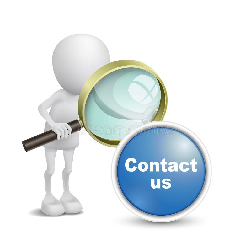 personne 3d observant un bouton de contactez-nous illustration de vecteur personne 3d observant un bouton de contactez-nous illustration de vecteur