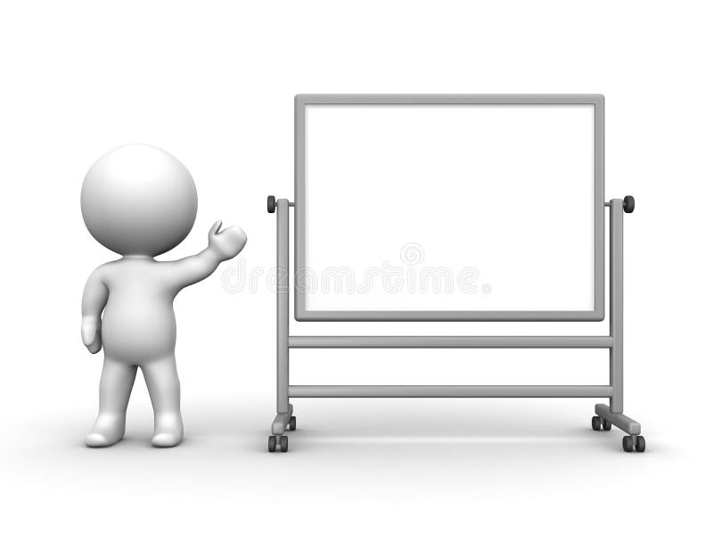 Homme 3D Ondulant Par Derrière Le Grand Tableau Blanc Illustration Stock -  Illustration du enseignement, rendu: 38703949