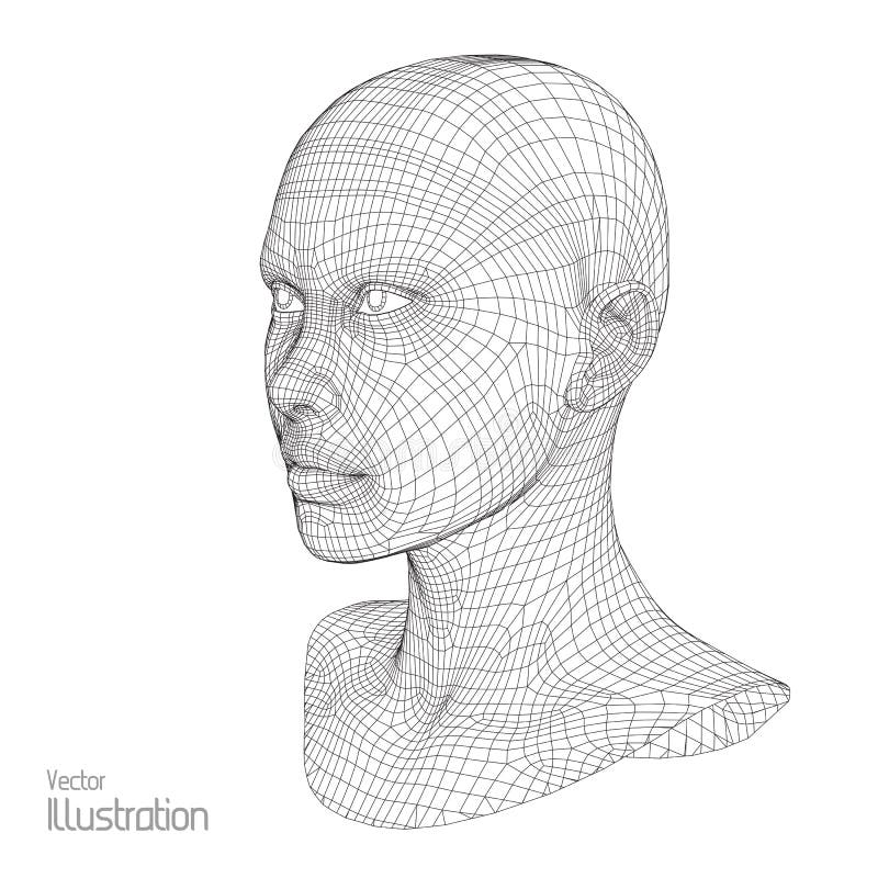 Numérique Fil Cadre Tête 3D Modèle Vecteur Illustration Clip Art Libres De  Droits, Svg, Vecteurs Et Illustration. Image 75880679