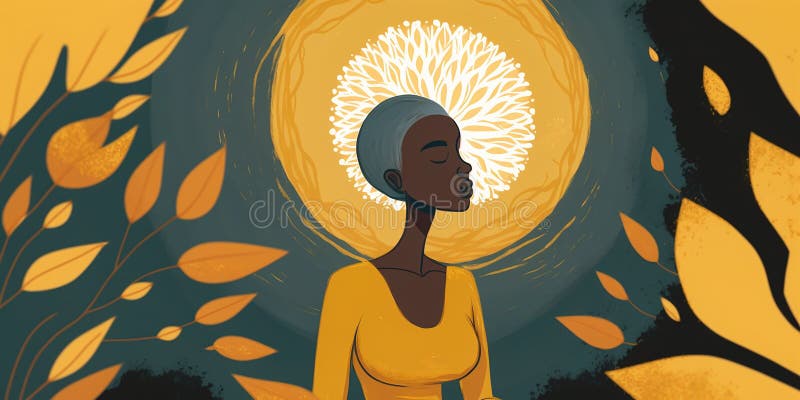 Personne pratiquant la pleine conscience ou la méditation illustration de vecteur