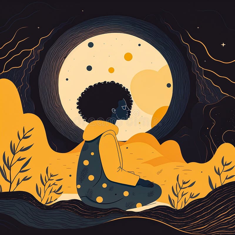 Personne pratiquant la pleine conscience ou la méditation illustration de vecteur
