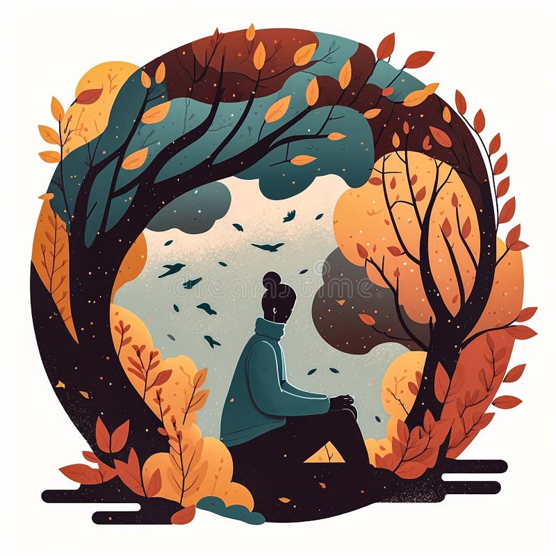 Personne pratiquant la pleine conscience ou la méditation illustration libre de droits