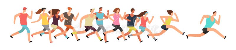 Personnes pulsantes Les coureurs groupent en mouvement Fond courant de sports d'hommes et de femmes illustration libre de droits Personnes pulsantes Les coureurs groupent en mouvement Fond courant de sports d'hommes et de femmes illustration libre de droits