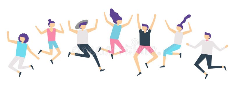 Personnes sautantes Le groupe actif d'amis d'adultes sautent Les caractères femelles et masculins heureux l'illustration du vecte illustration de vecteur Personnes sautantes Le groupe actif d'amis d'adultes sautent Les caractères femelles et masculins heureux l'illustration du vecte illustration de vecteur