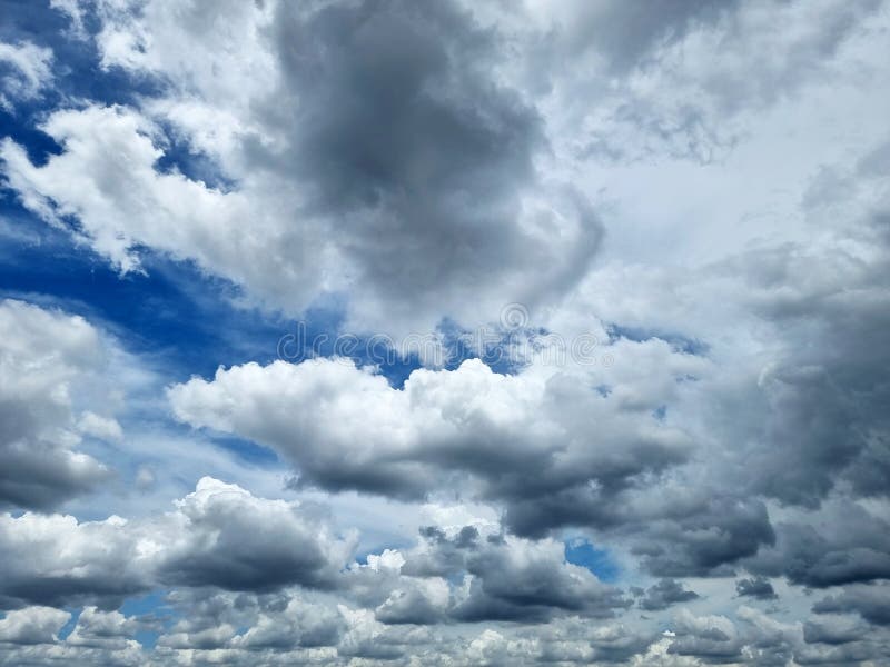 The Perspective of Nimbus Clouds in the Blue Sky Stock Image Image of