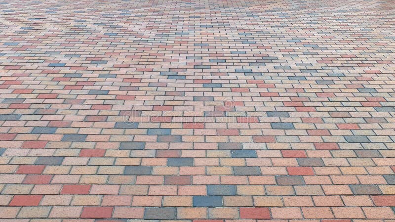 Perspective View of Colorful Brick Stone Street Road. Sidewalk, Pavement Texture Background stock image Perspective View of Colorful Brick Stone Street Road. Sidewalk, Pavement Texture Background stock image