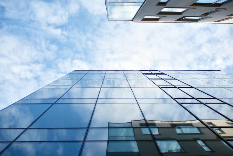 The Windows of a Modern Building for Offices. Business Buildings
