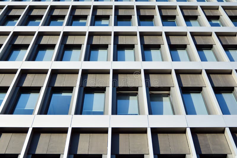 The Windows of a Modern Building for Offices. Business Buildings