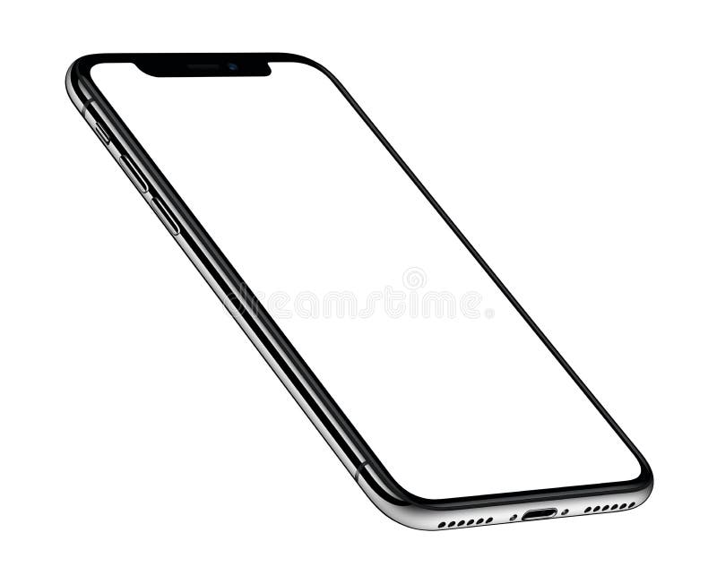 Perspective View Isometric Similar To IPhone X Smartphone Mockup Front