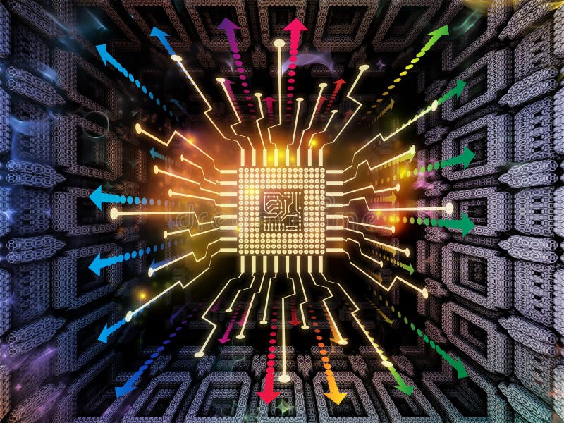 Perspectives of Digital Processor stock illustration