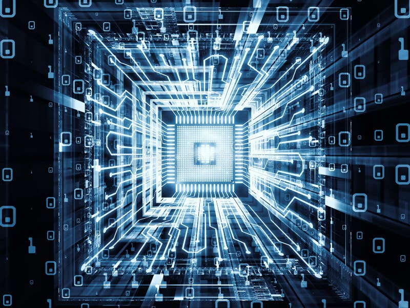 Perspectives of Digital Processor stock illustration