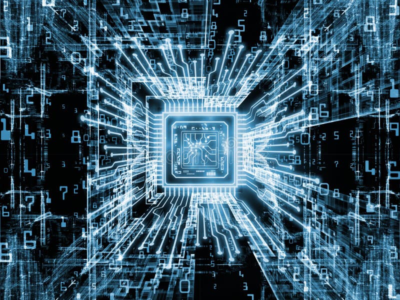 Perspectives of Digital Processor stock illustration