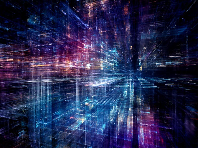 Perspectives of Virtual World vector illustration