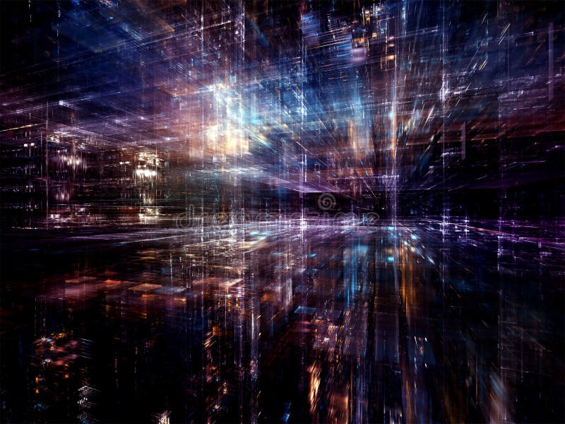 Perspectives of Virtual World vector illustration