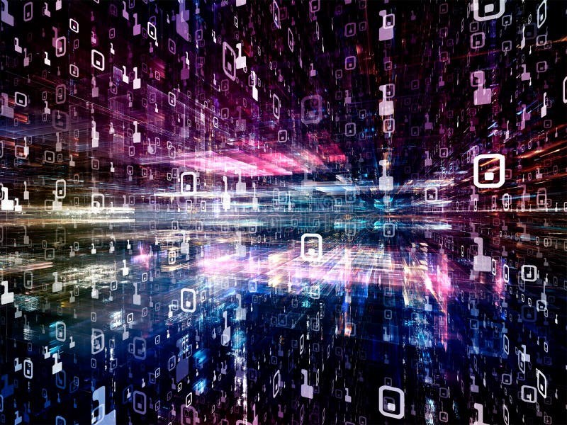 Perspectives of Virtual World stock illustration