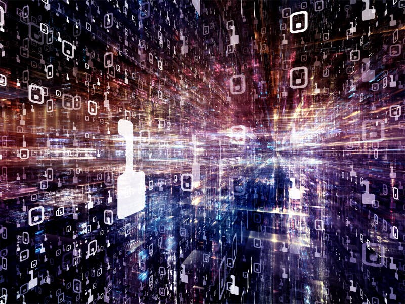 Perspectives of Virtual World stock illustration