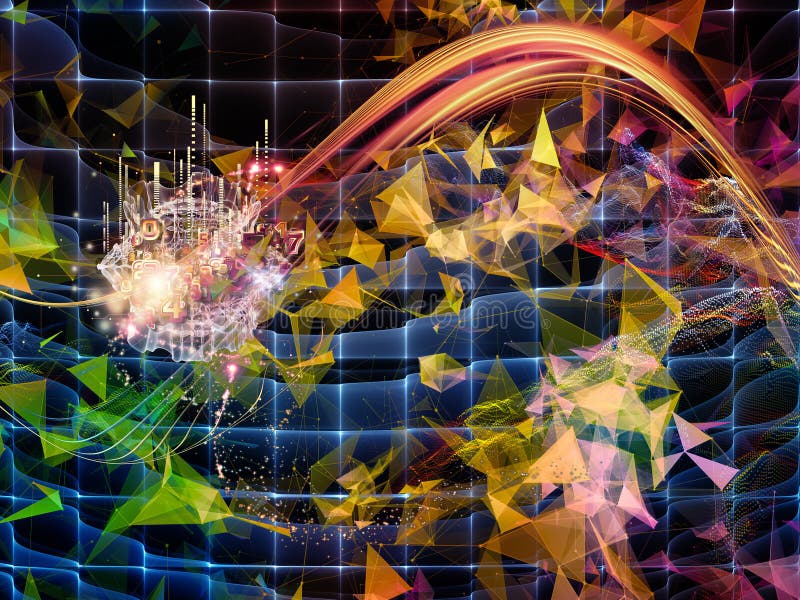 Perspectives of Virtual World stock illustration