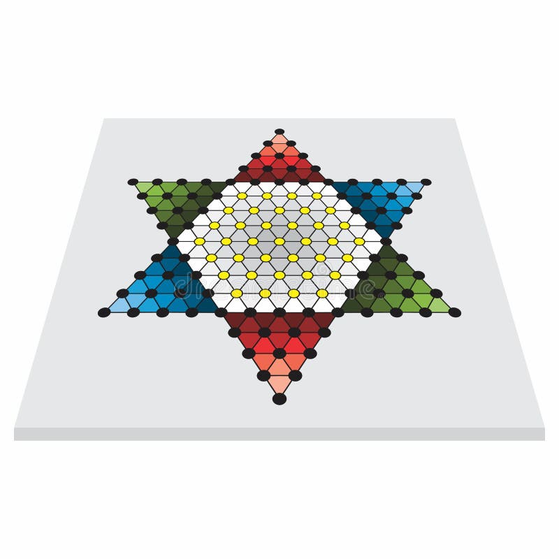 Perspektivenansicht des verschiedenen Familienspielbrettes, sternhalma vektor abbildung Perspektivenansicht des verschiedenen Familienspielbrettes, sternhalma vektor abbildung