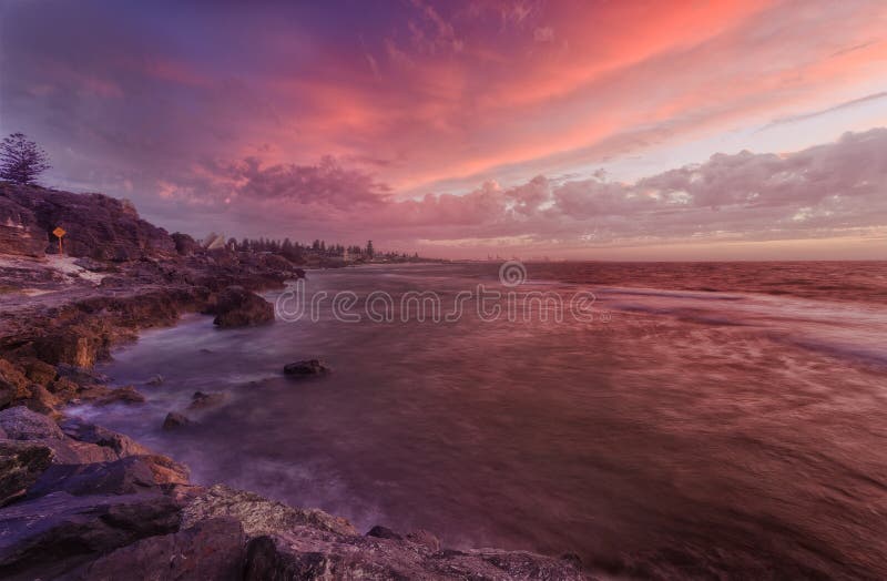 PERTH beach rocks sunset royalty free stock photos PERTH beach rocks sunset royalty free stock photos