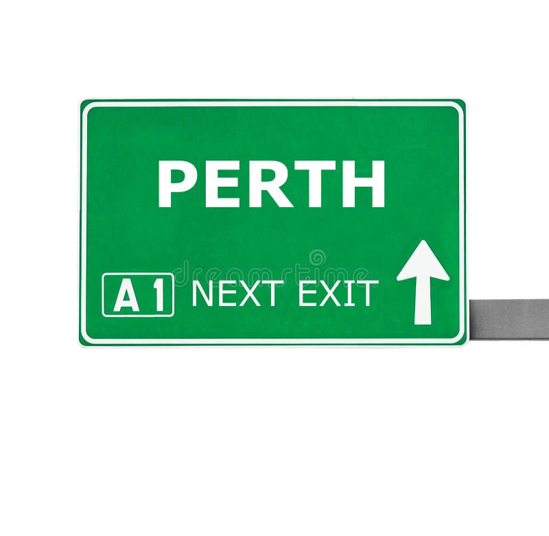 Perth road sign on highway stock photo. Image of perth 102737580