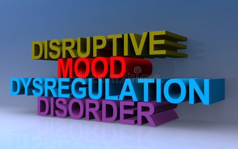 Disruptive mood dysregulation disorder on blue. Disruptive mood dysregulation disorder on blue