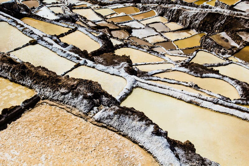 Peru, Salinas de Maras, Pre Inca traditional salt mine (salinas).