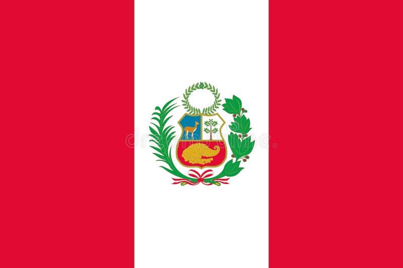 Peru State flag pattern background. Realistic national flag design. Abstract vector template royalty free illustration