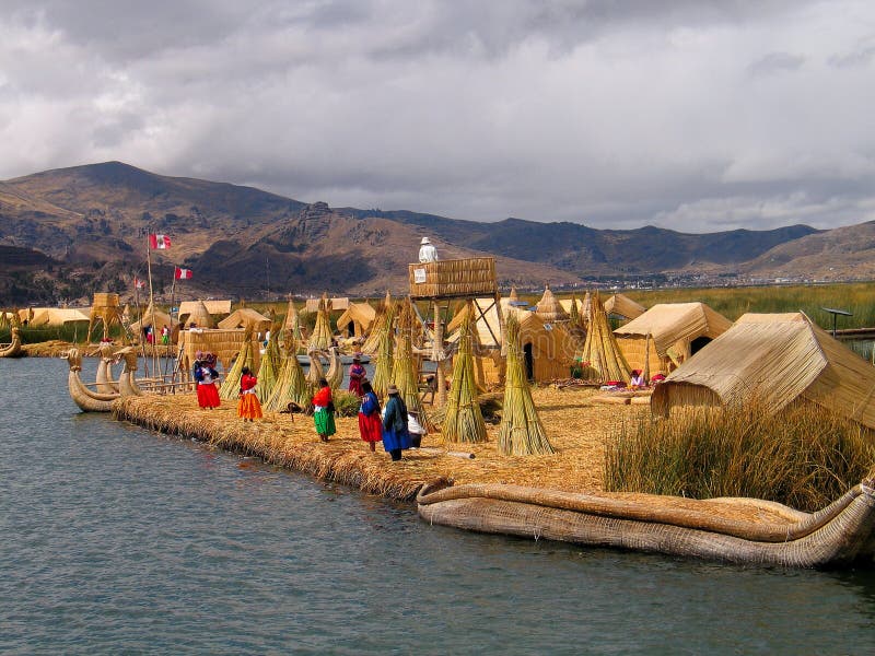 Peru uros wyspy fotografia royalty free