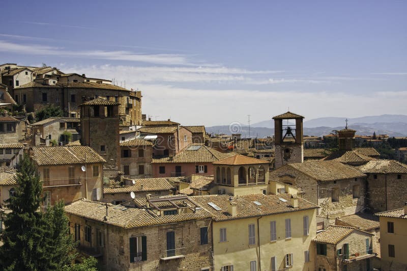 Perugia, Old Italian Houses Stock Photo Image of europe, rooftile 7953712