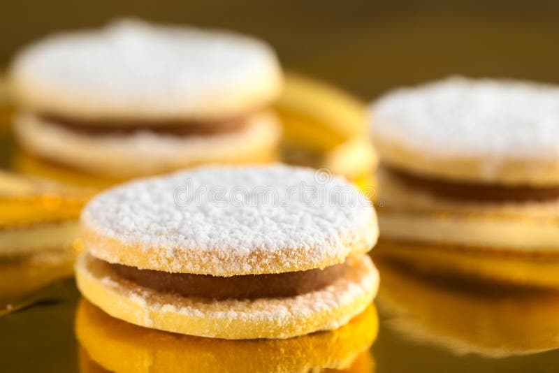 Peruviaanse Koekjes Genoemd Alfajores stock afbeelding Peruviaanse Koekjes Genoemd Alfajores stock afbeelding