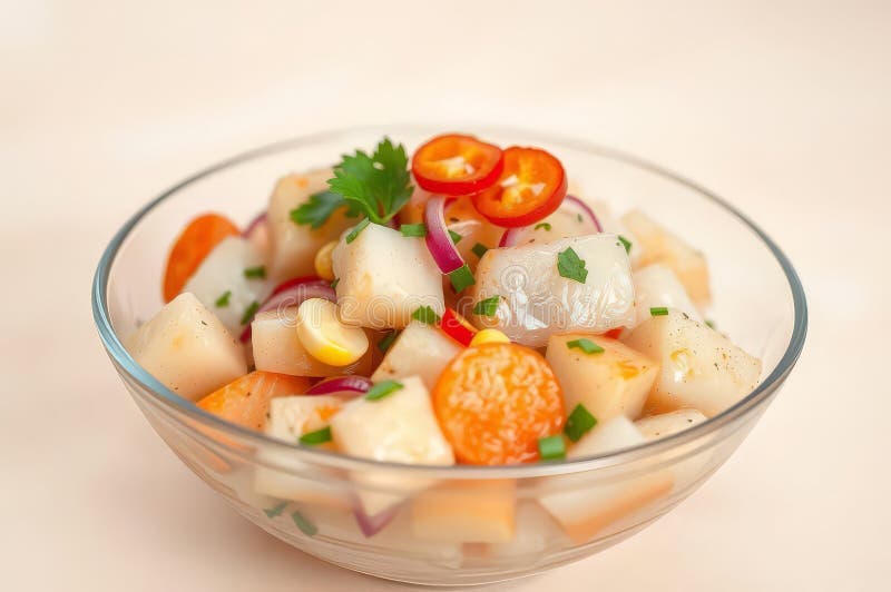 Peruvian Ceviche CloseUp royaltyfri illustrationer
