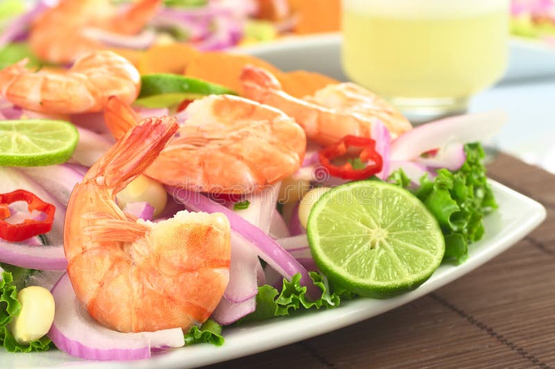 Peruvian Ceviche with King Prawn royalty free stock image Peruvian Ceviche with King Prawn royalty free stock image
