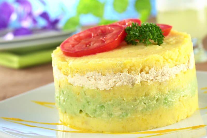 Peruvian Dish Called Causa royalty free stock photography Peruvian Dish Called Causa royalty free stock photography
