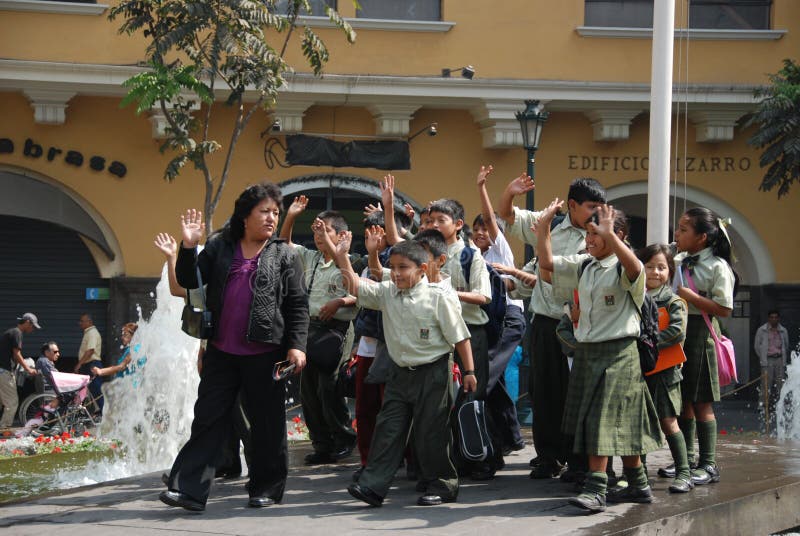 Peruvian kids royalty free stock photography