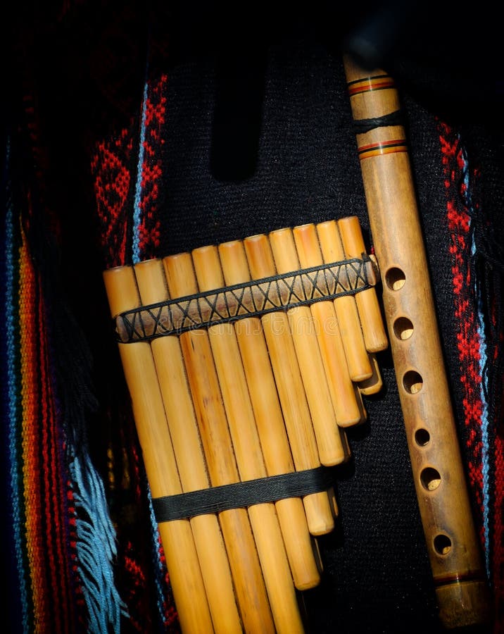 Wooden peruvian flute stock photo. Image of argentinean 51653054