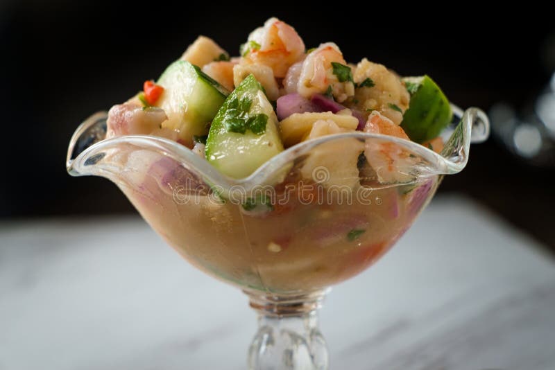 Peruvian Shrimp Tilapia Ceviche Stock Image Image of seviche, seafood