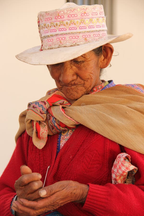 A Peruvian Woman in the Colca Canyon stock images A Peruvian Woman in the Colca Canyon stock images