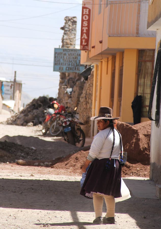 A Peruvian Woman in the Colca Canyon royalty free stock photography A Peruvian Woman in the Colca Canyon royalty free stock photography