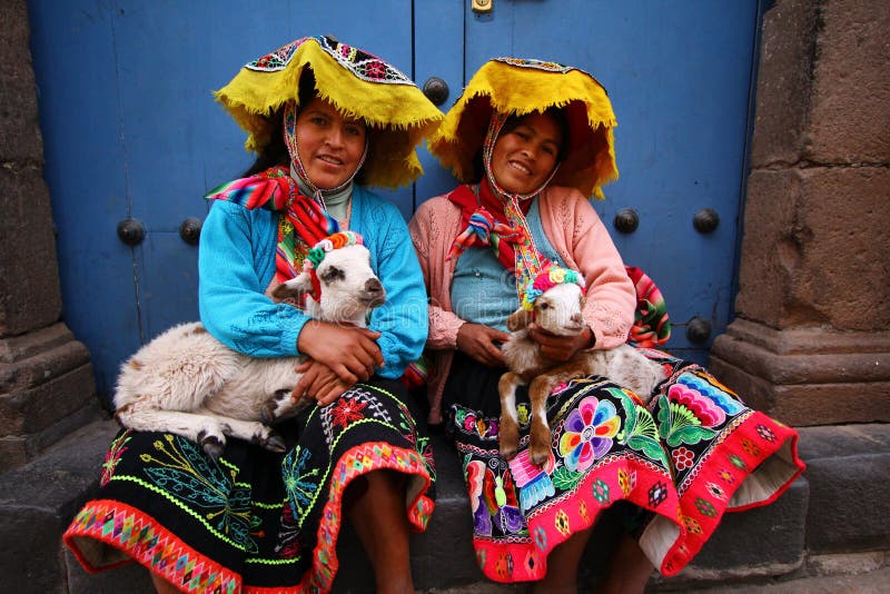 Peruvian Women in Traditional Clothing in Cuzco